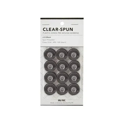 Clear Spun - 12 Pack - Class 15/A 90 Black - Maple Leaf Quilting Company Ltd.
