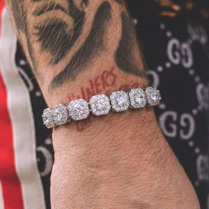 Clustered Tennis Bracelet in White Gold - The GLD Shop