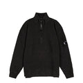 C.P. Company Brushed and Emerized Diagonal Fleece Mixed Boxy Half Zip Lens Sweatshirt