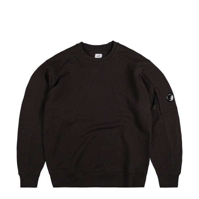C.P. Company	Diagonal Raised Fleece Crew Neck Lens Sweatshirt (Black)