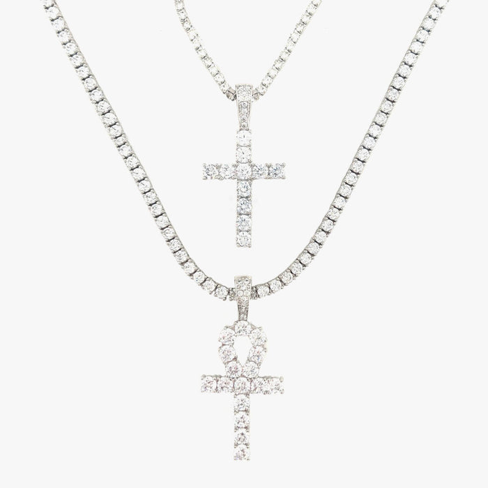 Cross Set in White Gold