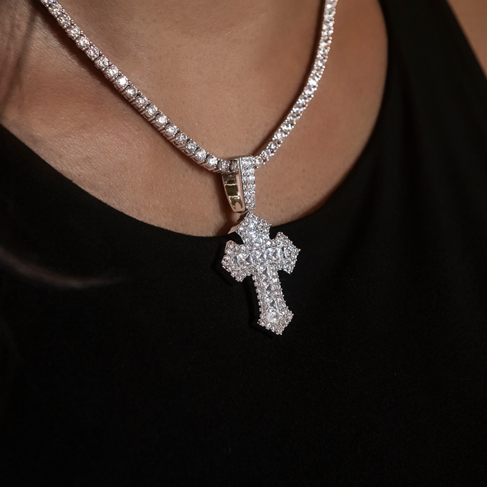 Diamond Gothic Cross Pendant