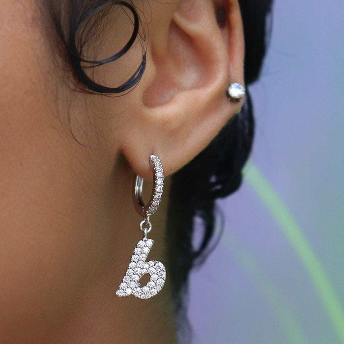 Diamond Script Lowercase Font Earring - Single - The GLD Shop