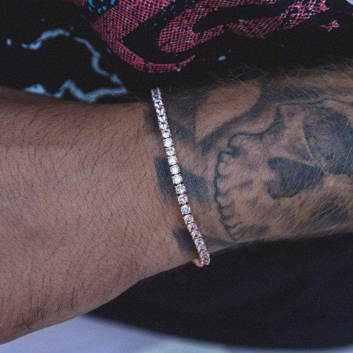 Round Cut Tennis Bracelet in Rose Gold - 3mm - The GLD Shop