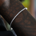 Round Cut Tennis Bracelet in White Gold- 2mm