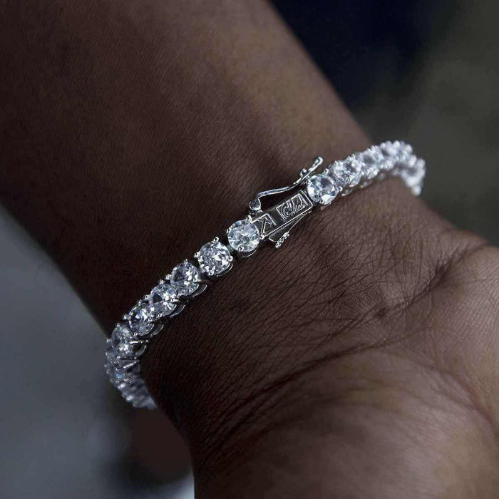 Round Cut Tennis Bracelet in White Gold - 5mm - The GLD Shop