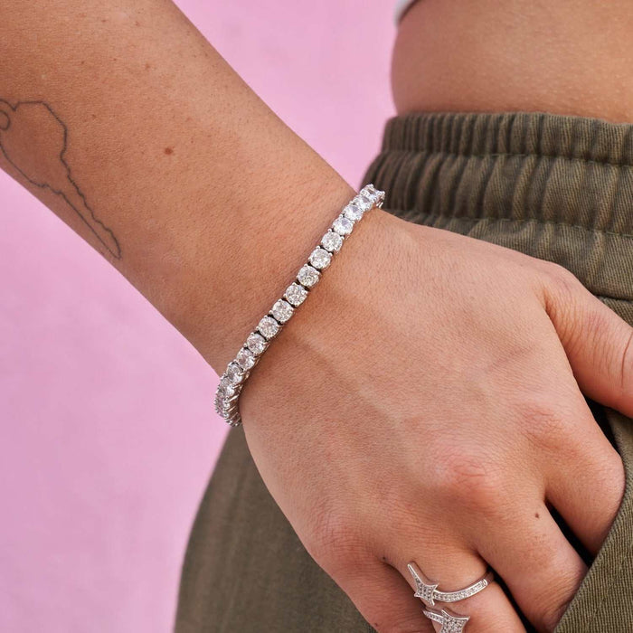 Diamond Tennis Bracelet in White Gold- 5mm