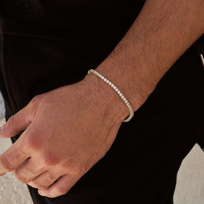 Diamond Tennis Chain + Bracelet Bundle in Yellow Gold- 3mm