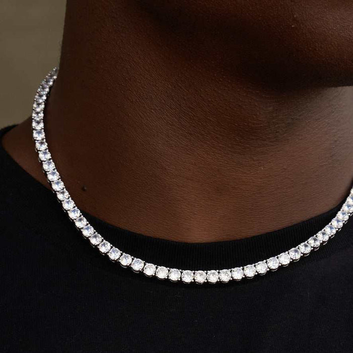Diamond Tennis Chain in White Gold- 5mm