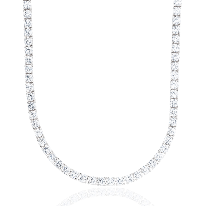 Diamond Tennis Chain in White Gold- 5mm