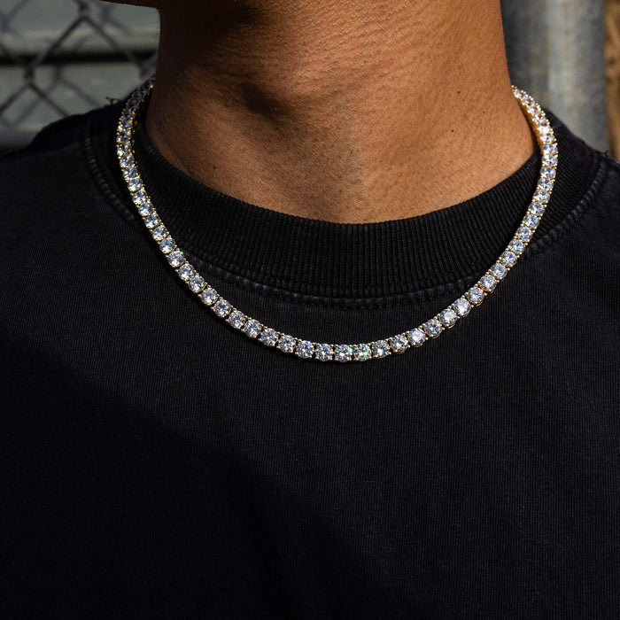 Diamond Tennis Chain in Yellow Gold- 5mm