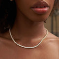Diamond Tennis Necklace + Anklet Bundle in Yellow Gold- 3mm