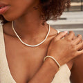 Diamond Tennis Necklace + Bracelet Bundle in Yellow Gold- 3mm