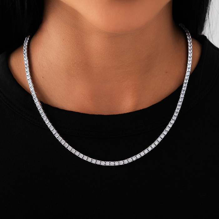Diamond Tennis Necklace in White Gold- 3mm