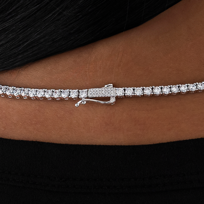 Diamond Tennis Necklace in White Gold- 3mm