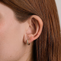 Double Row Hoop Earrings in Yellow Gold
