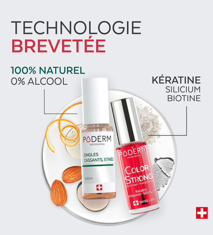 Bénéfices du duo kératine ongles mous cassants Poderm pour fortifier