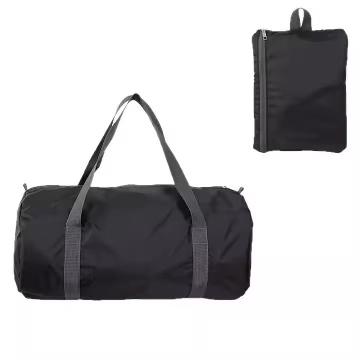 Black foldable waterproof travel duffel bag