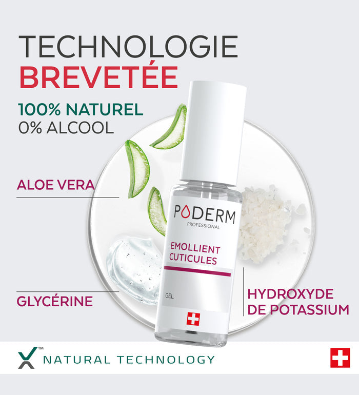 Bénéfices du gel émollient cuticules Poderm pour une manucure propre