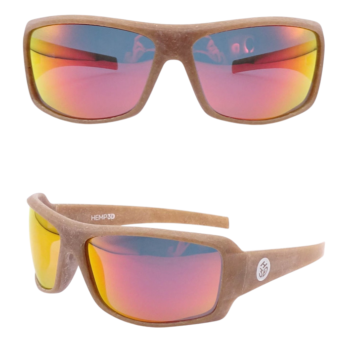 EpicSun hemp bioplastic sunglasses, sport wrap frame