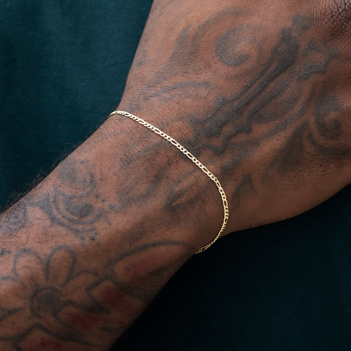 Figaro Bracelet in Yellow Gold- 2mm