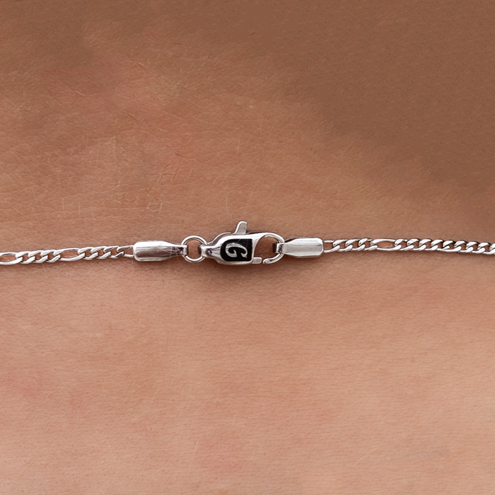 Figaro Necklace in White Gold- 2mm