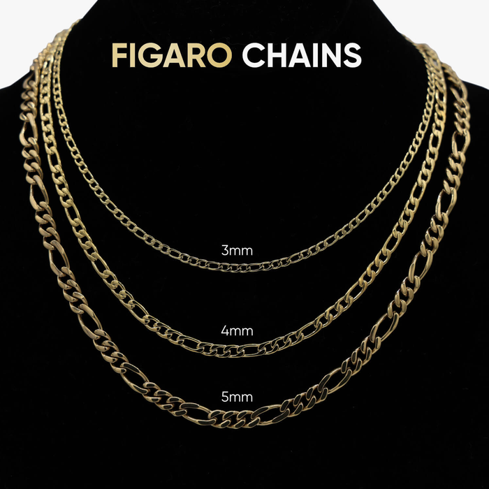 Figaro Necklace in White Gold- 6mm