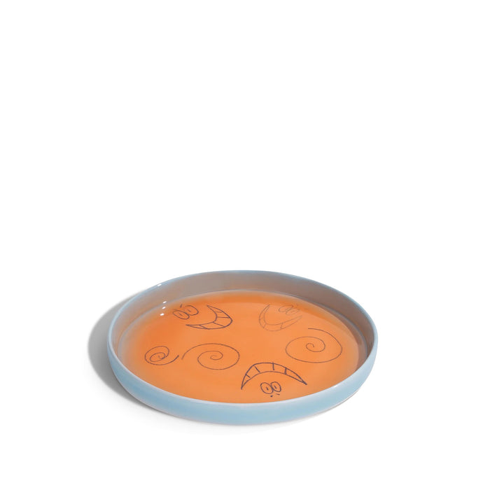 Frizbee Ceramics Baby Plate (Water Orange Gradient Sketch)
