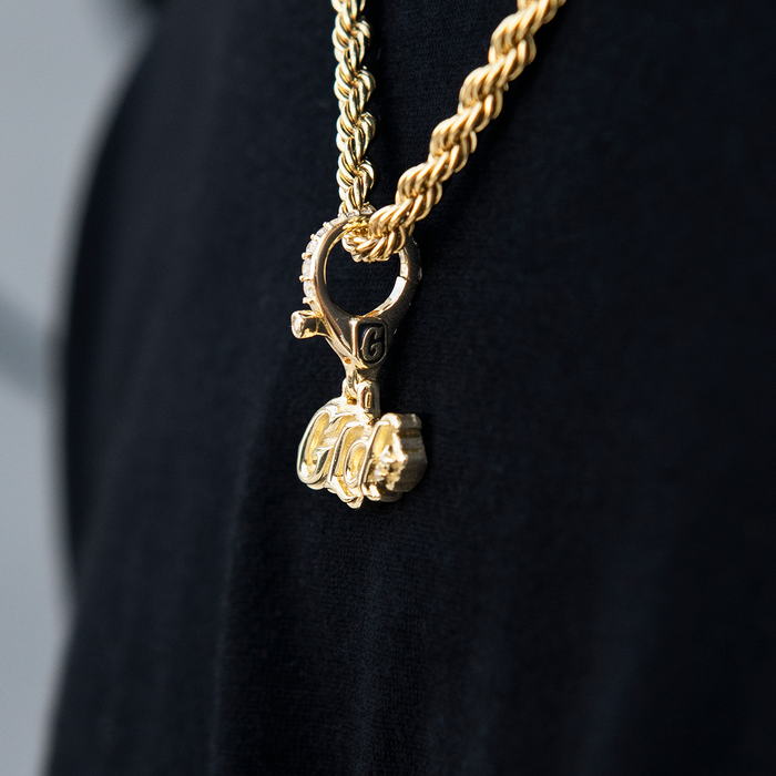 GLD Logo Clip On Pendant in Yellow Gold