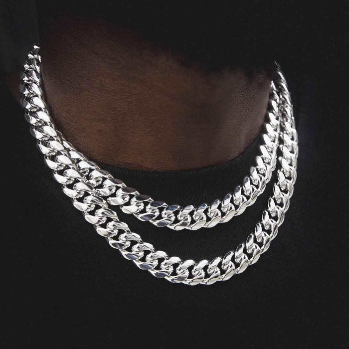 GLD Signature Cuban in White Gold - 12mm - The GLD Shop