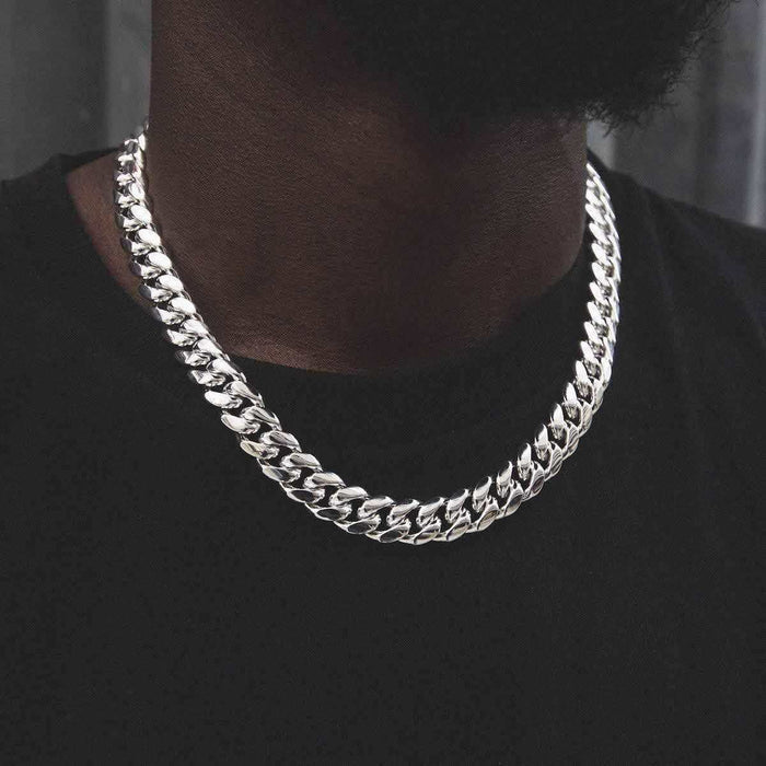 GLD Signature Cuban in White Gold - 12mm - The GLD Shop