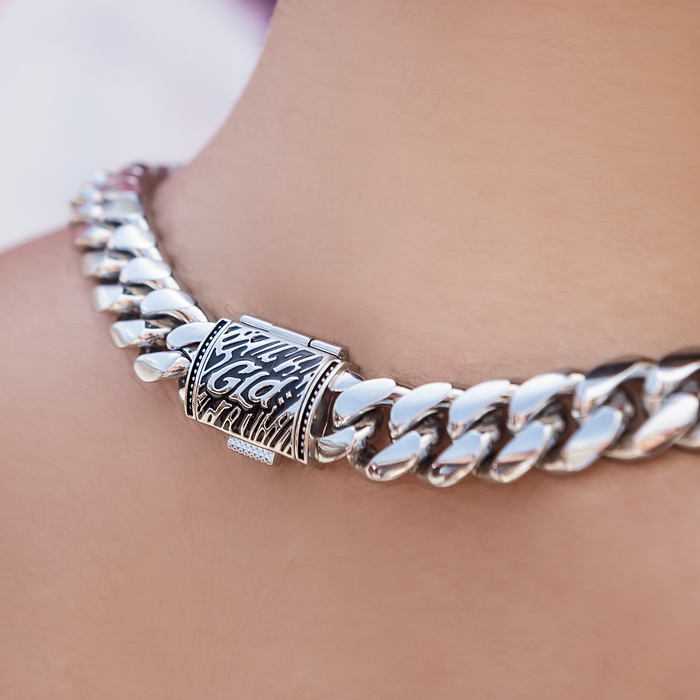 GLD Signature Cuban in White Gold- 12mm