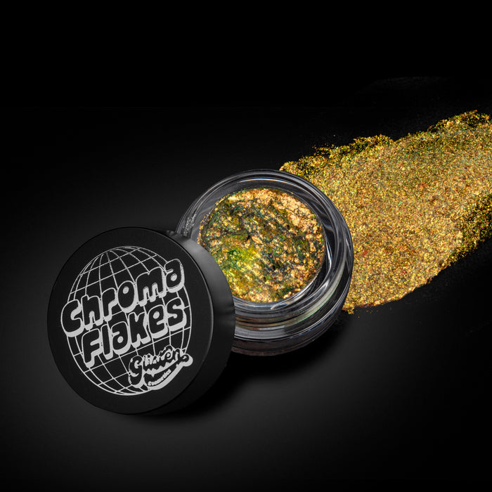 Gold Rush Chroma Flakes (Gold/Green) - Duochrome Pigment - Glisten Cosmetics