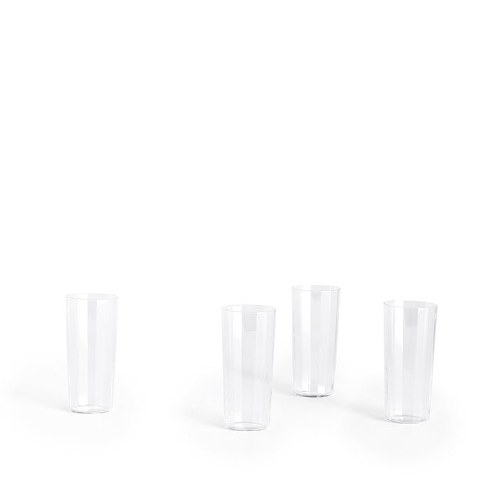HAY Angle Glass-Set of 4 Tall 13cm (Clear) onfeet