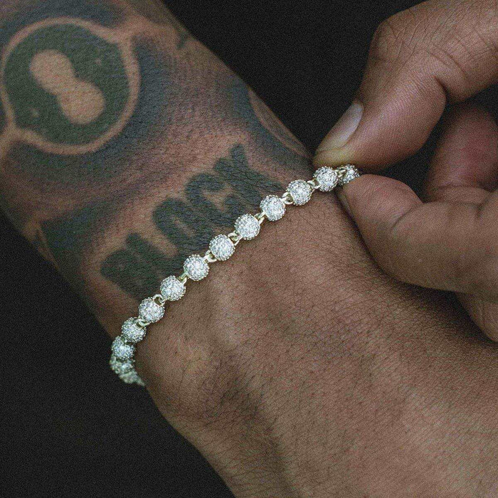Iced Ball Bracelet in Yellow Gold - 4mm - The GLD Shop