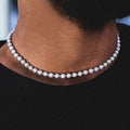 Iced Ball Chain in White Gold - 4mm - The GLD Shop