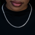Iced Box Necklace in White Gold