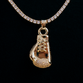 Iced Boxing Glove in Yellow Gold