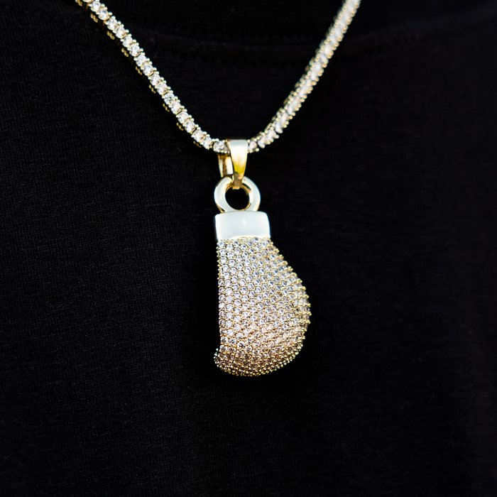 Iced Boxing Glove in Yellow Gold