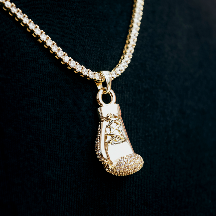 Iced Boxing Glove in Yellow Gold
