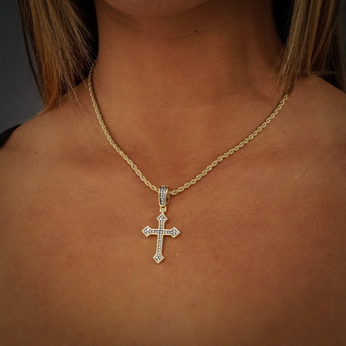 Micro Celtic Cross V.2 in Yellow Gold - The GLD Shop