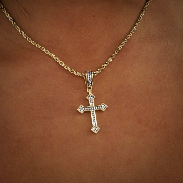 Micro Celtic Cross V.2 in Yellow Gold - The GLD Shop