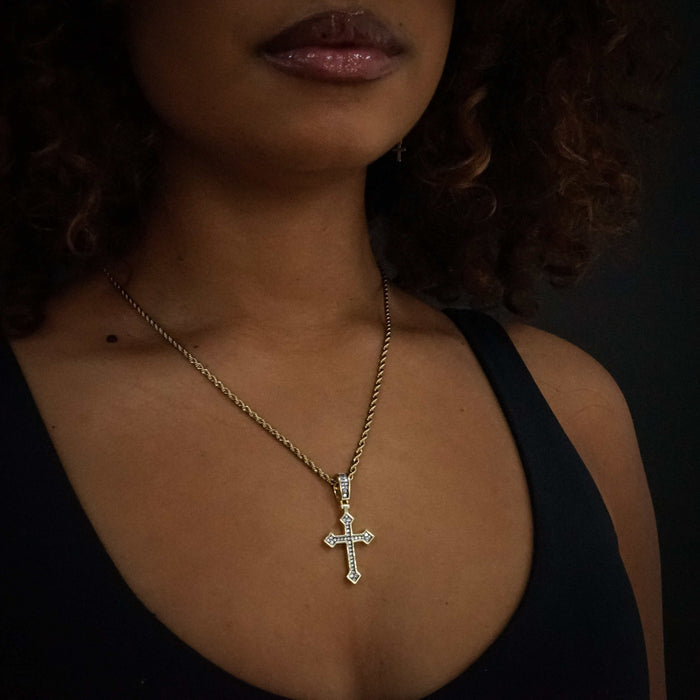Micro Celtic Cross V.2 in Yellow Gold - The GLD Shop