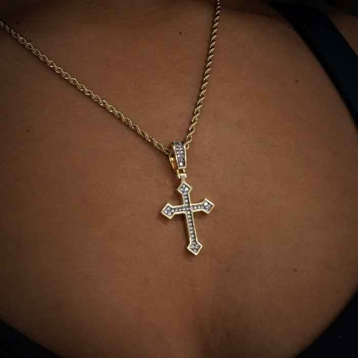 Micro Celtic Cross V.2 in Yellow Gold - The GLD Shop