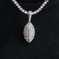 Iced Football Pendant in White Gold