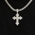 Iced Gothic Cross in White Gold