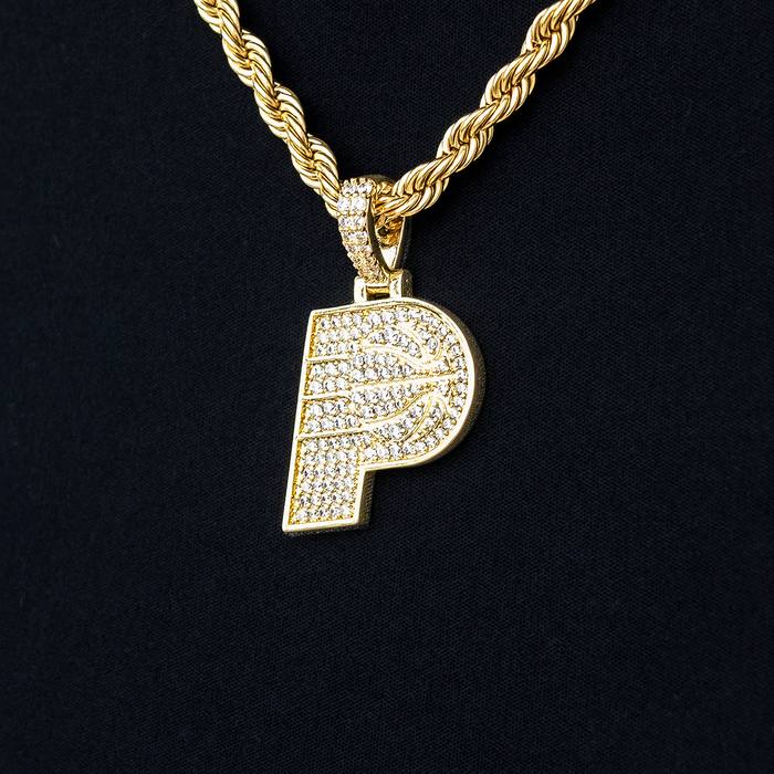 Indiana Pacers Official NBA Micro Logo Pendant in Yellow Gold