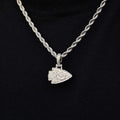 Kansas City Chiefs Official NFL Micro Logo Pendant - White Gold