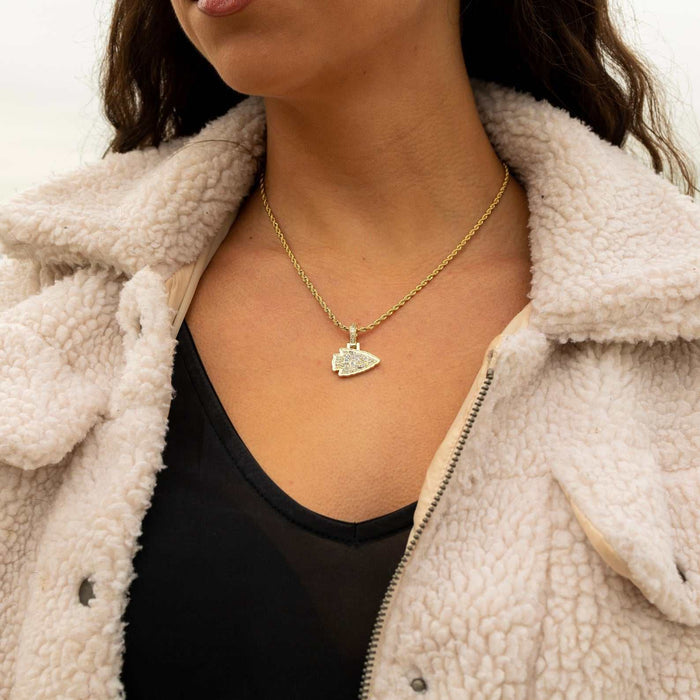 Kansas City Chiefs Official NFL Micro Logo Pendant - Yellow Gold