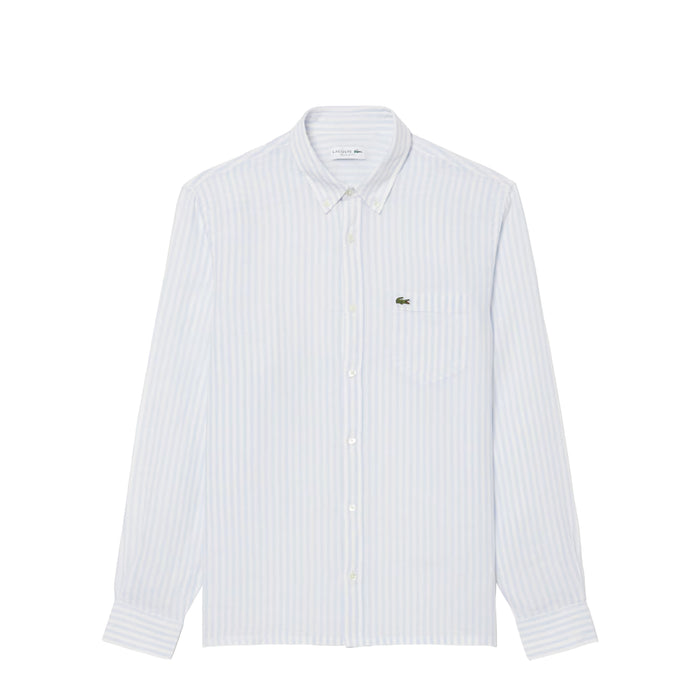 Lacoste Regular Fit Striped Linen Shirt